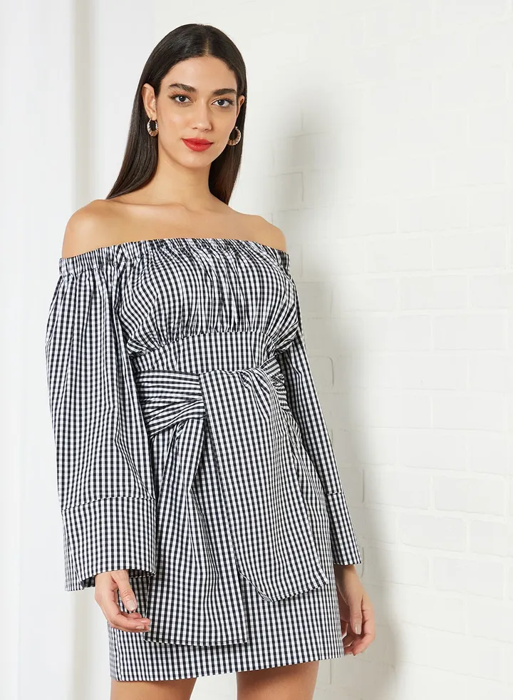 Prelude Dress Black/White