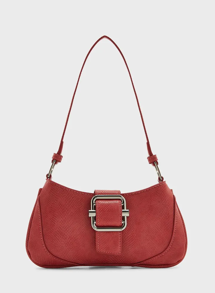 Buckle Baguette Shoulder Bag