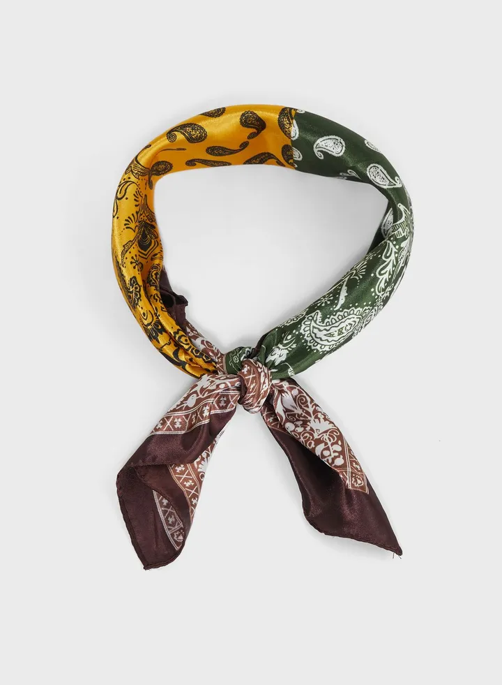 Paisley Print Silky Scarf