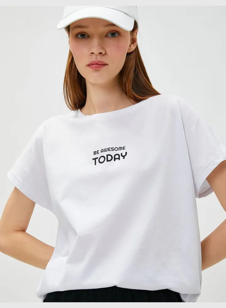 Cotton Sport T-Shirt Slogan Printed