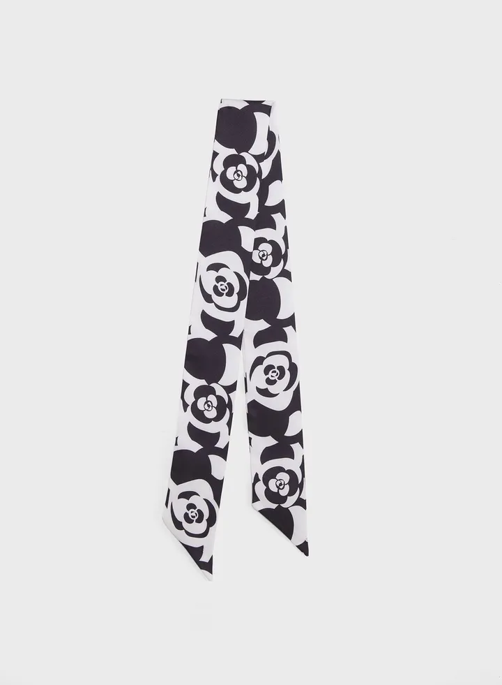 Rose Mono Print Silky Scarf