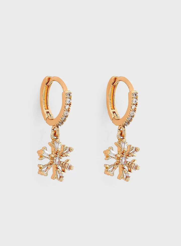 Diamante Floral Drop Earrings
