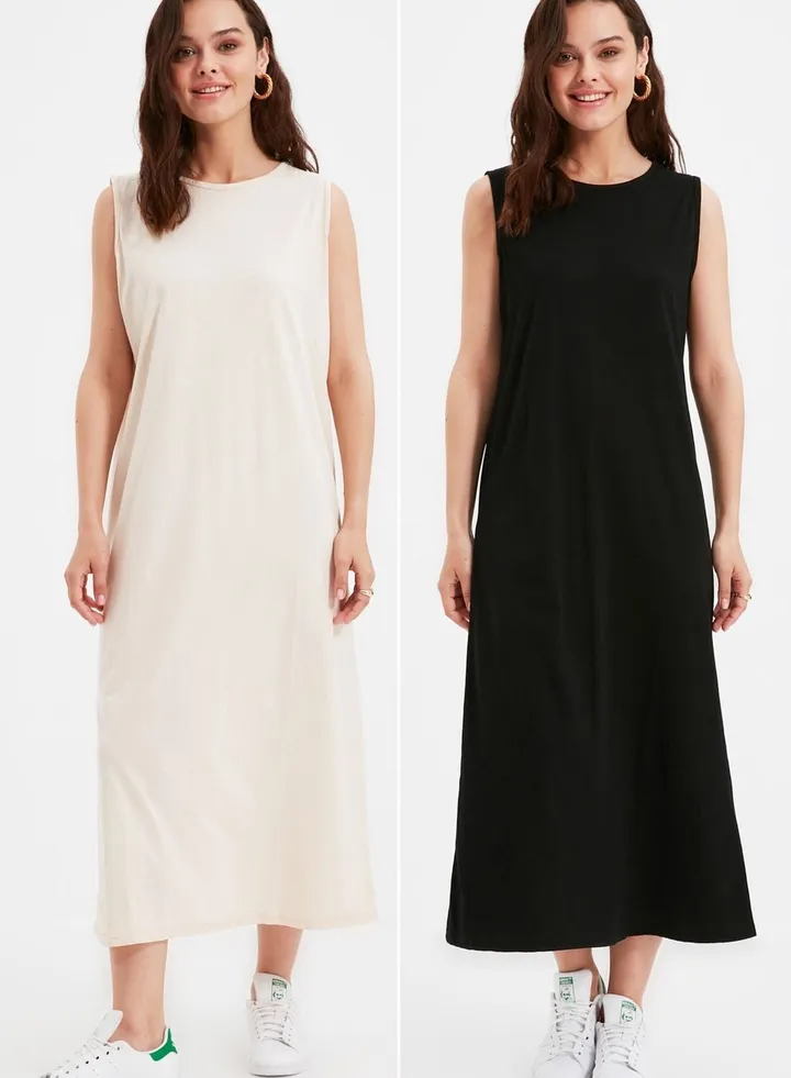 2 Pack Crew Neck Knitted Dress