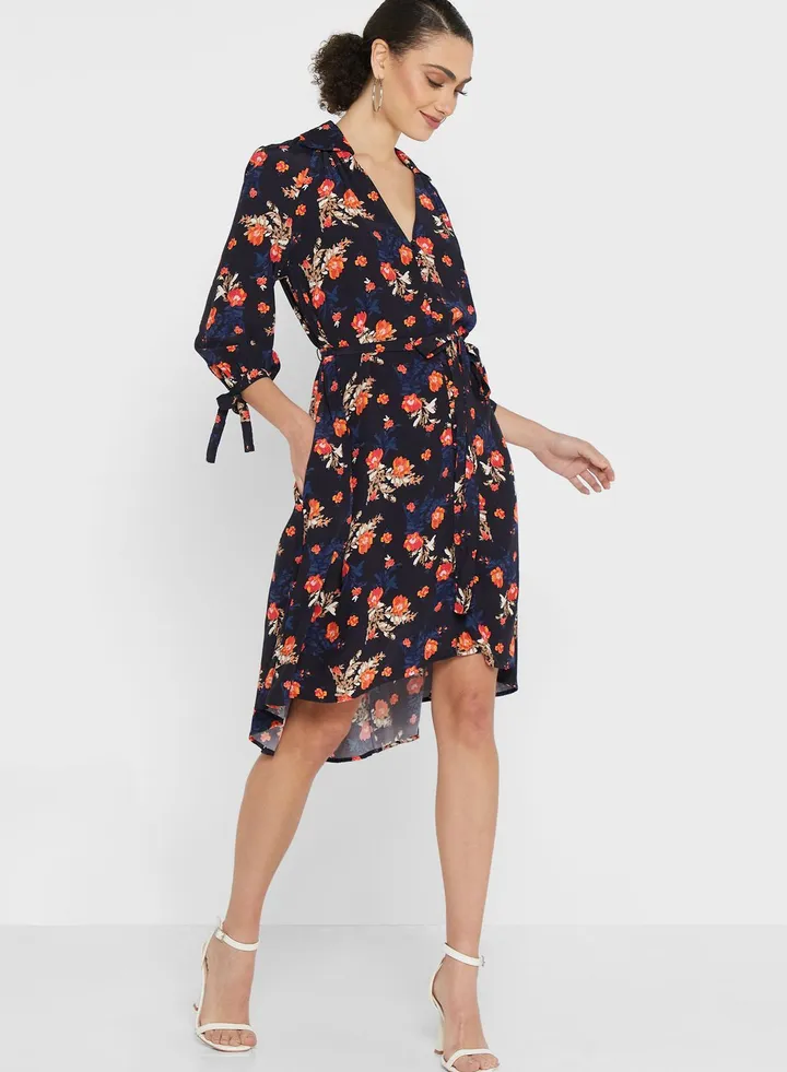Floral Print Shirt Dress