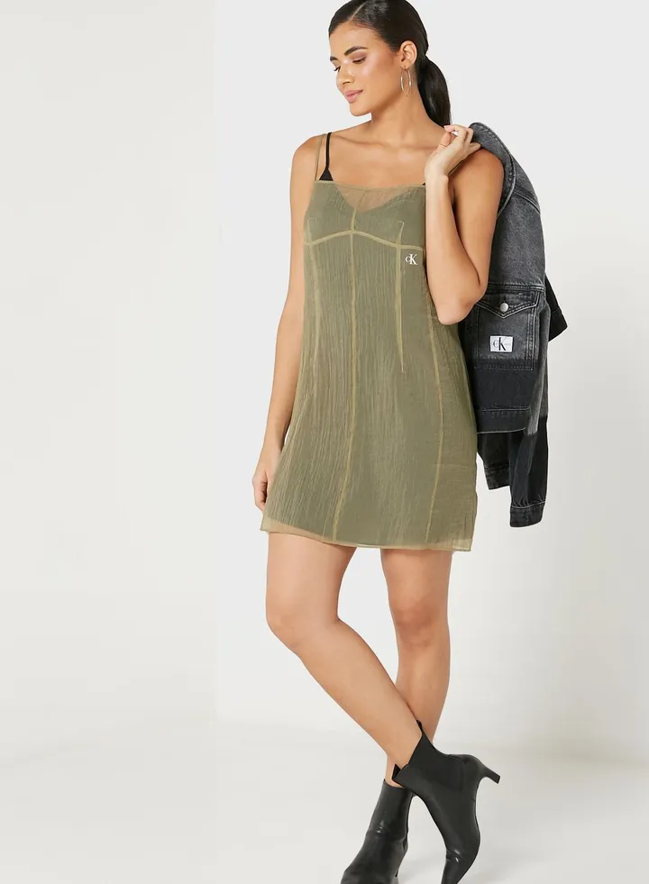 Square Neck Strappy Dress