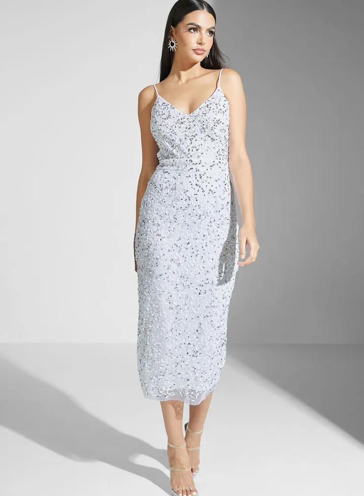 Shouq Strappy Embellished Dress