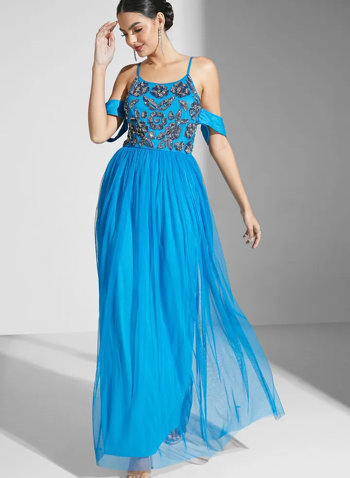 Shouq Strappy Embellished Dress
