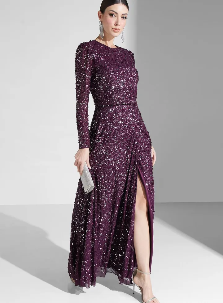 Sequin Wrap Dress