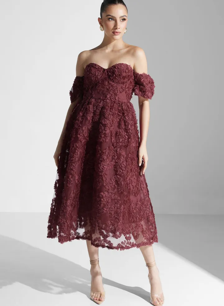 Sweetheart Neck Bardot Dress