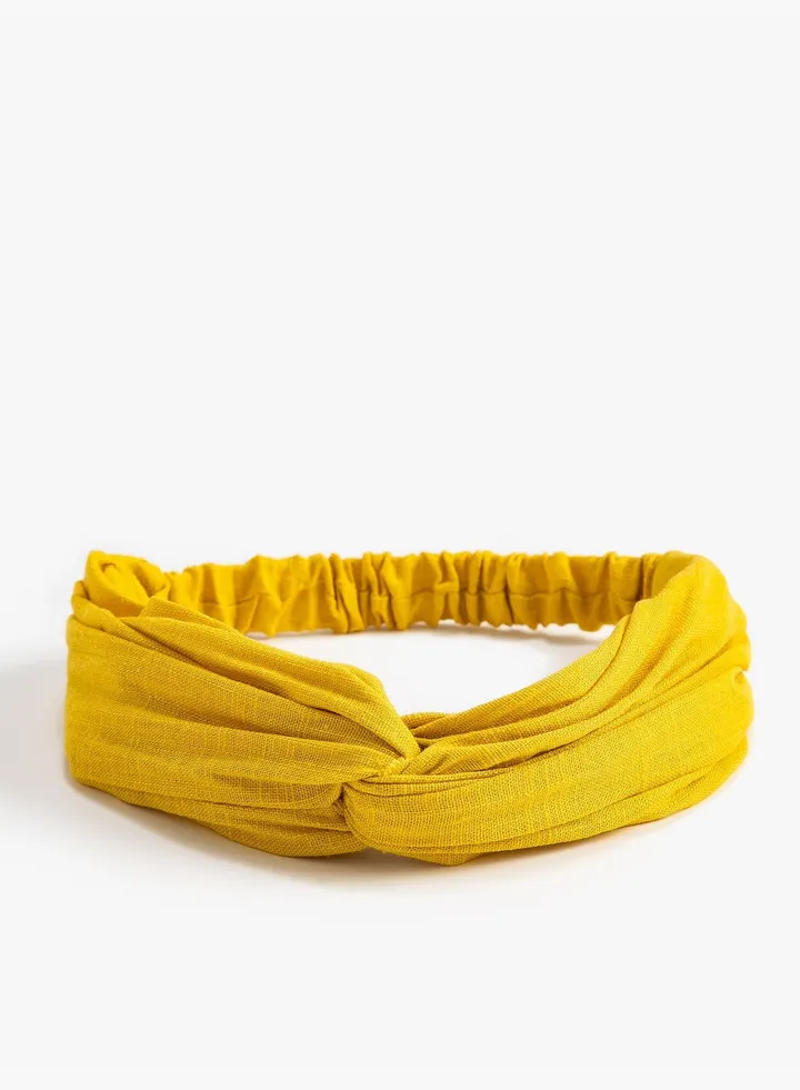 Linen Headband Elastic Detail