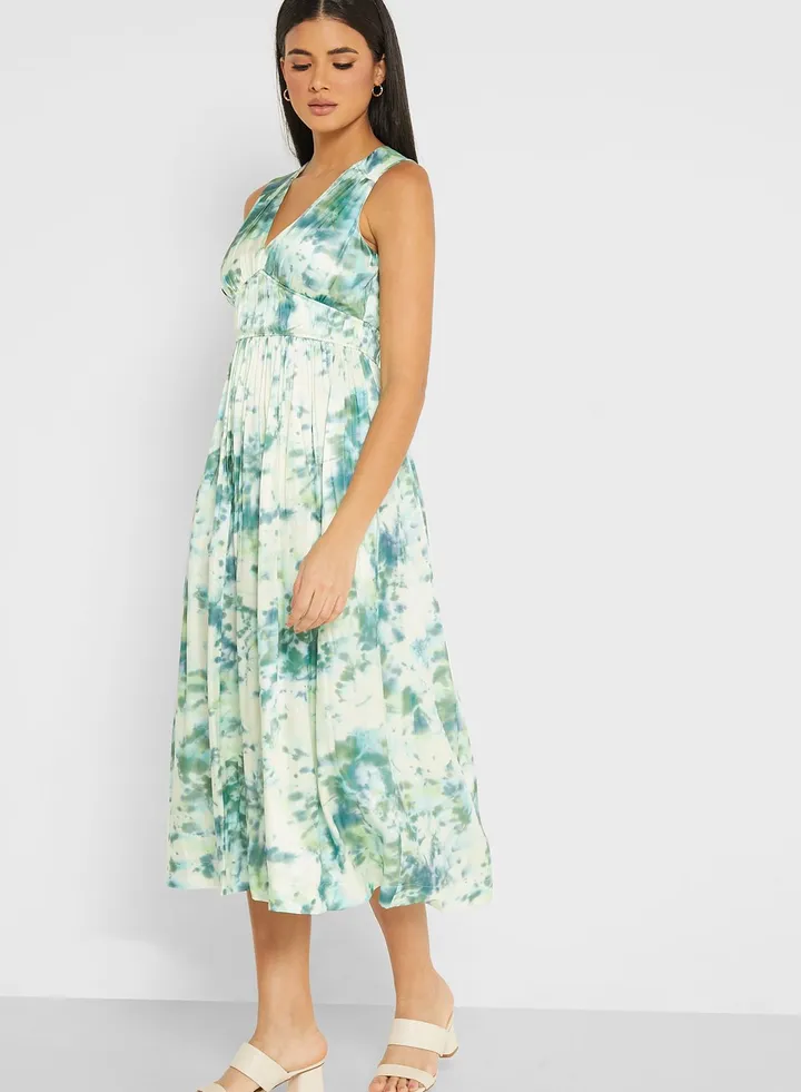 Tiered Floral Printed Dress