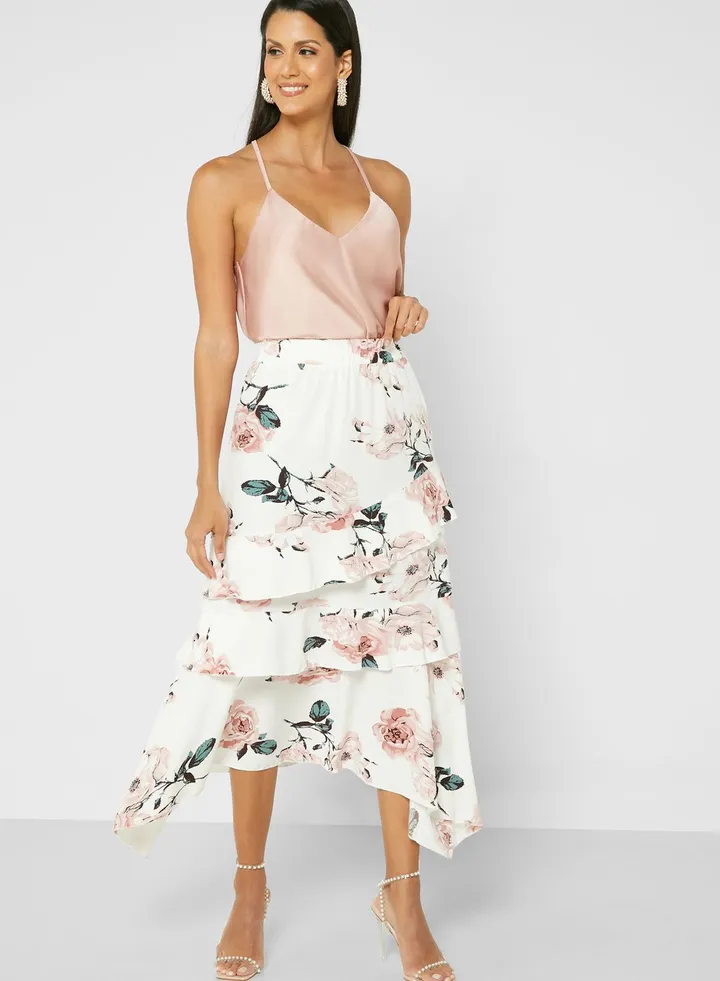 Printed Midi Skirt