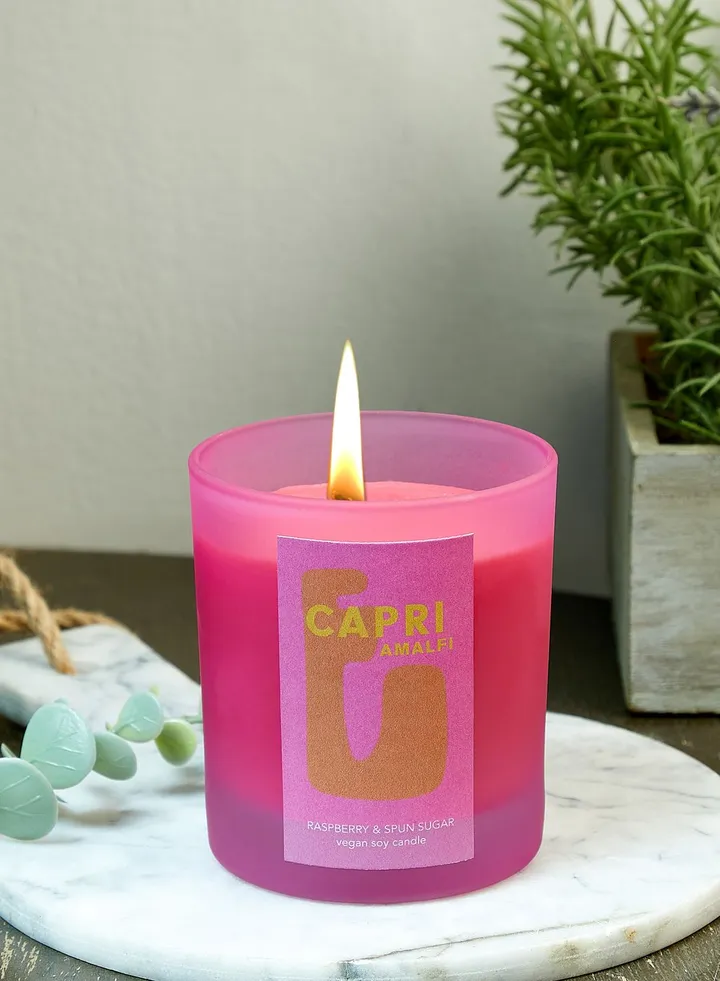 Raspberry & Spun Sugar Capri Vacay Candle