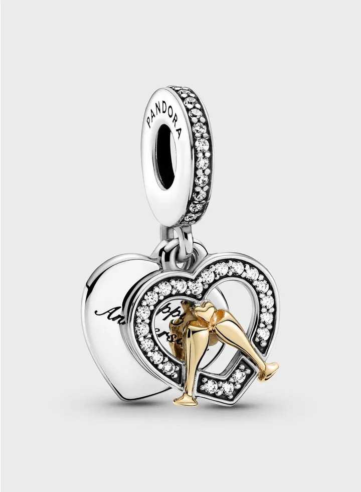 Two-Tone Happy Anniversary Dangle Charm