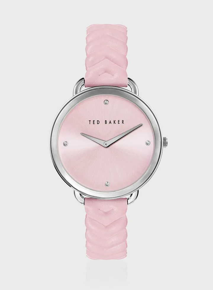 Pu Strap Analog Watch