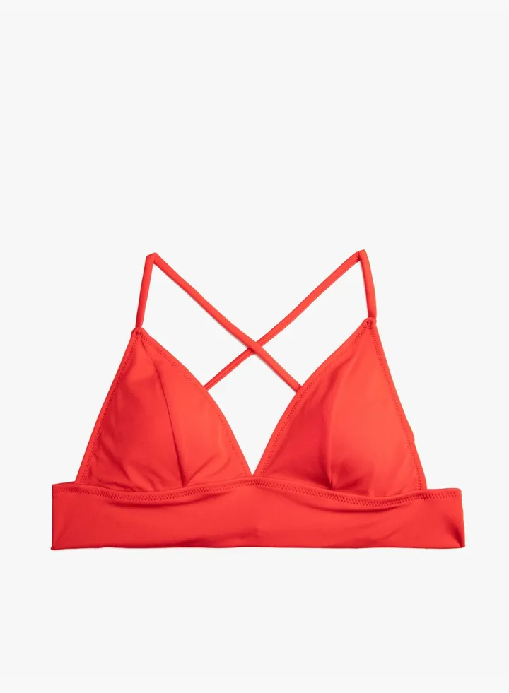 Triangle Bikini Top Padded Criss Cross Strappy