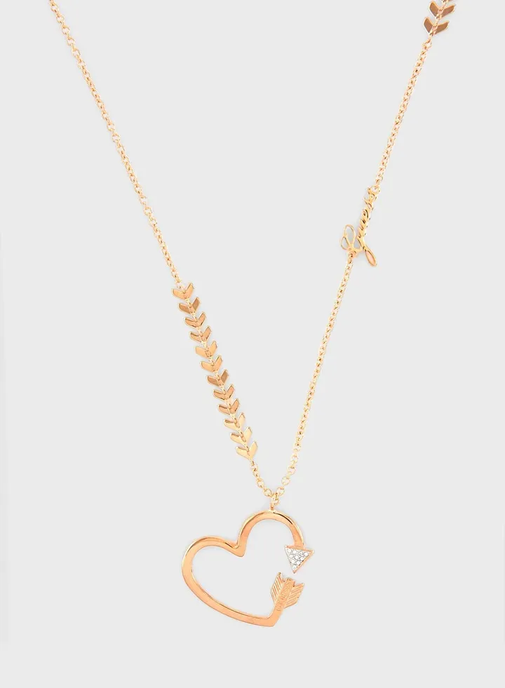 Open Heart Arrow Necklace