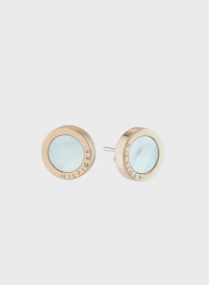 Ionic Plated Carnation Gold Steel & Mop Earrings