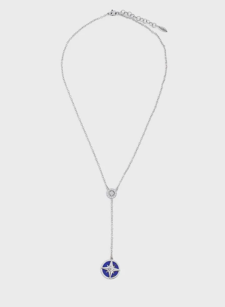 Necklace With Lapis Inlay & Crystal