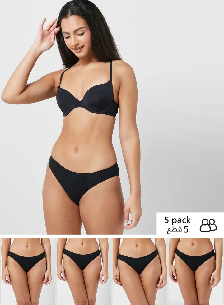 5 Pack No Vpl Cotton Modal Bikini Knickers