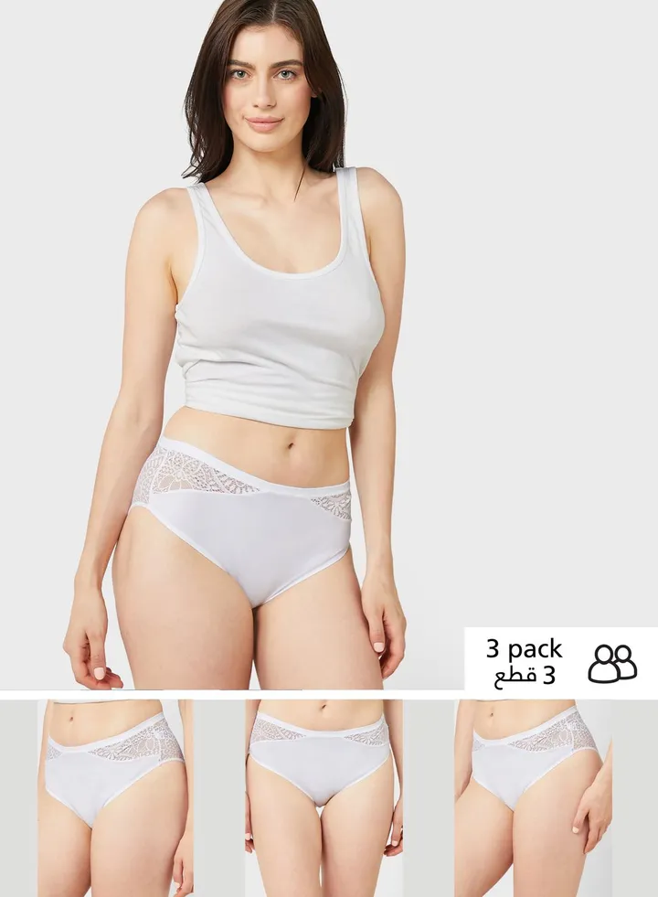 3 Pack Body Soft High Waisted Brazilian Knickers