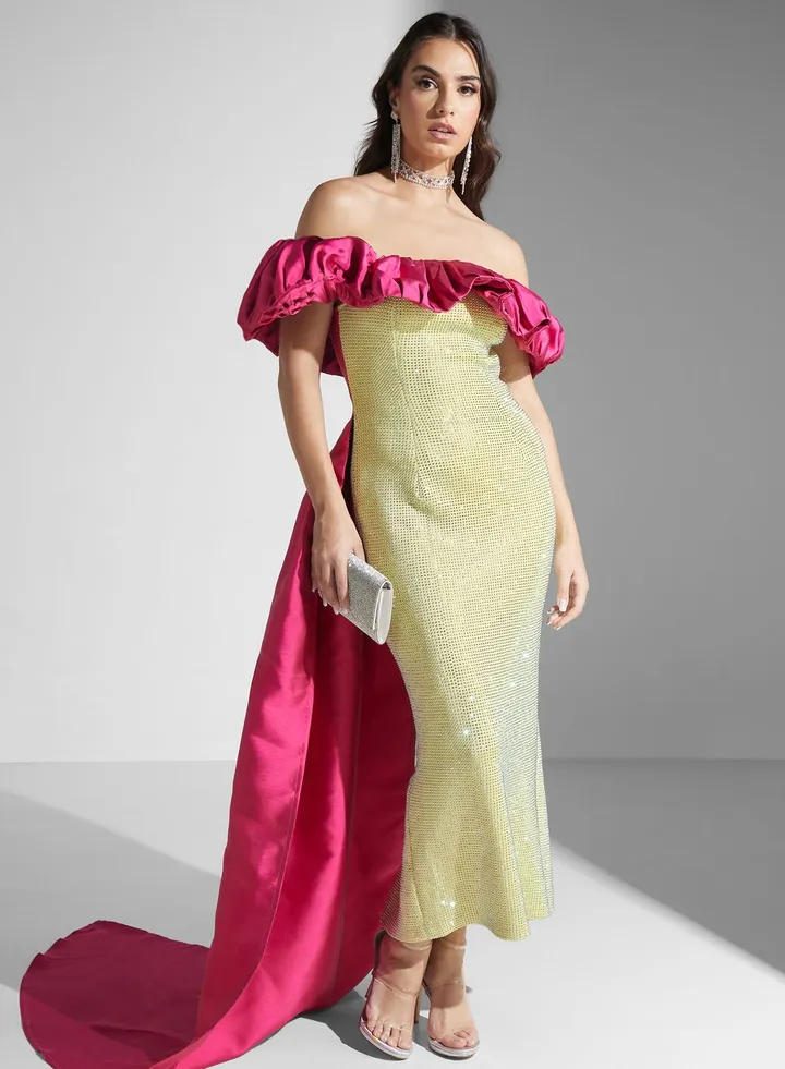Bardot Ruffle Dress