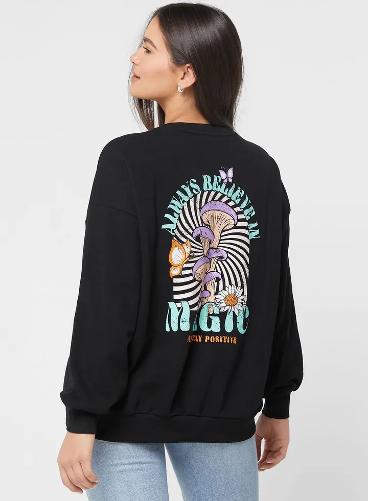 Graphic Knitted Sweatshirt