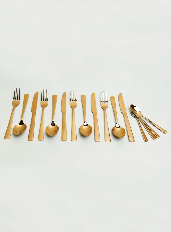 Avie 16 Piece Lustra Copper Cutlery Set