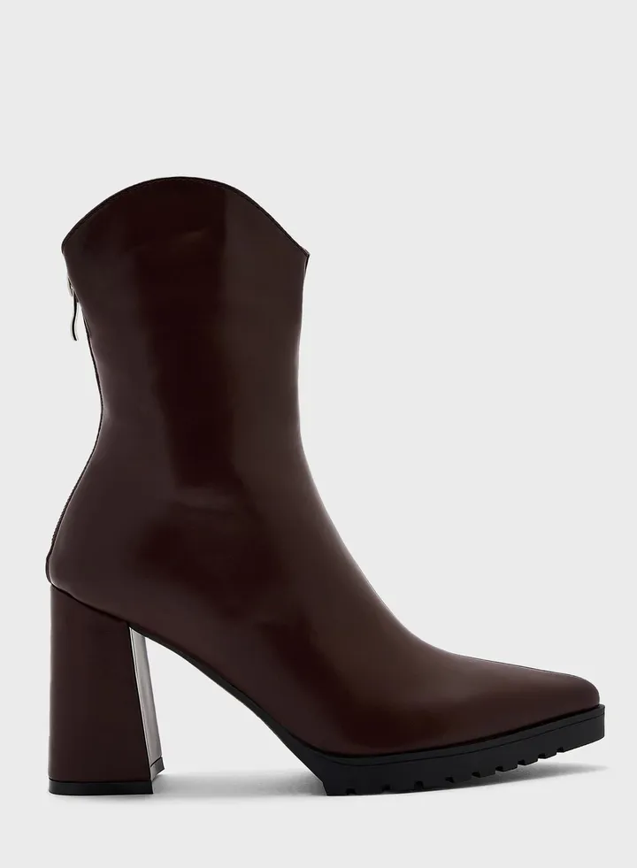 Chunky Sole Ankle Boots