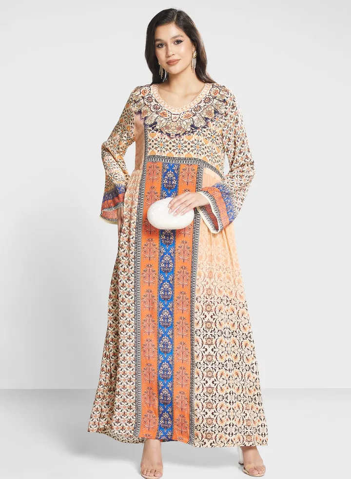 Floral Printed Jalabiya