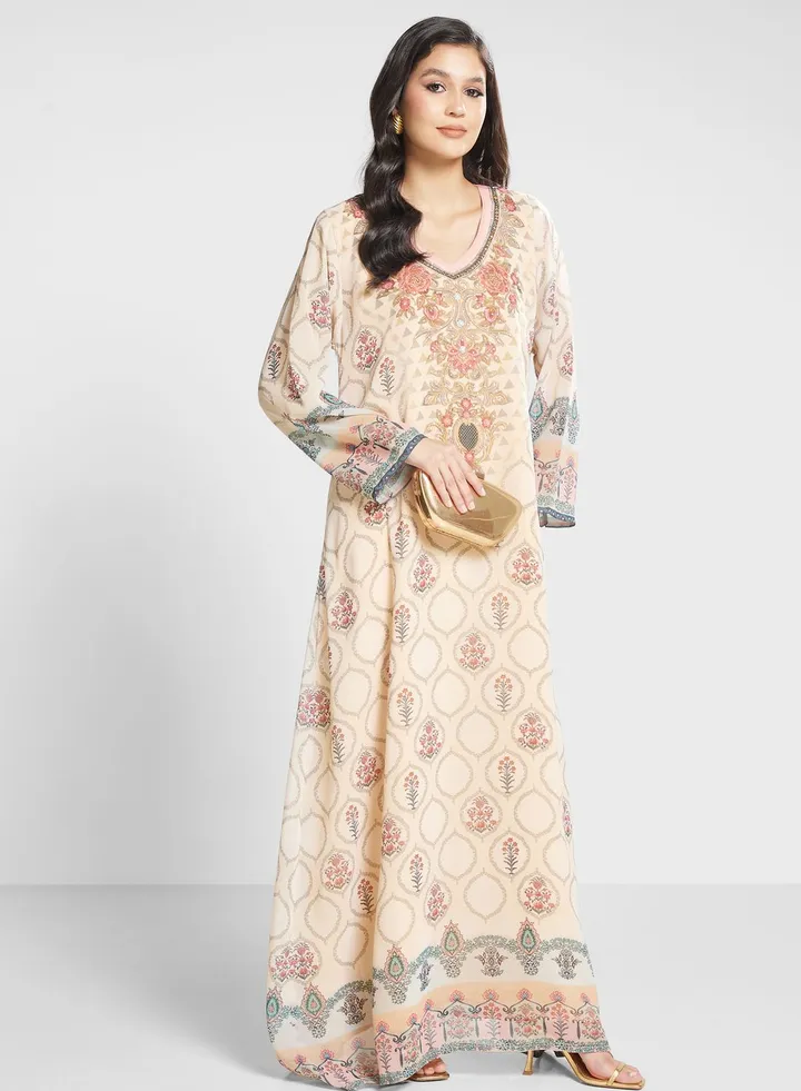 Floral Printed Jalabiya