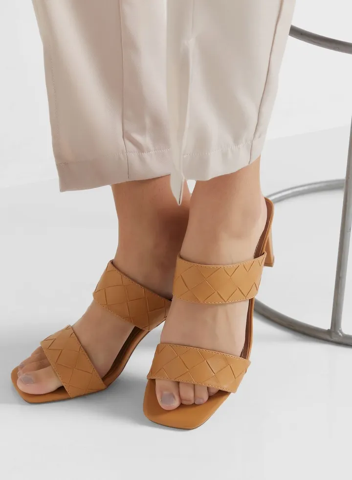 Weaved Double Strap Mule Sandal