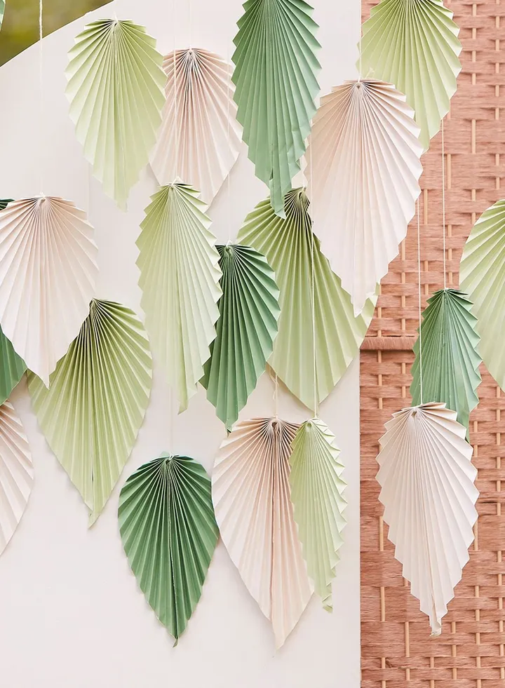 Paper Palm Spear Fans Backdrop