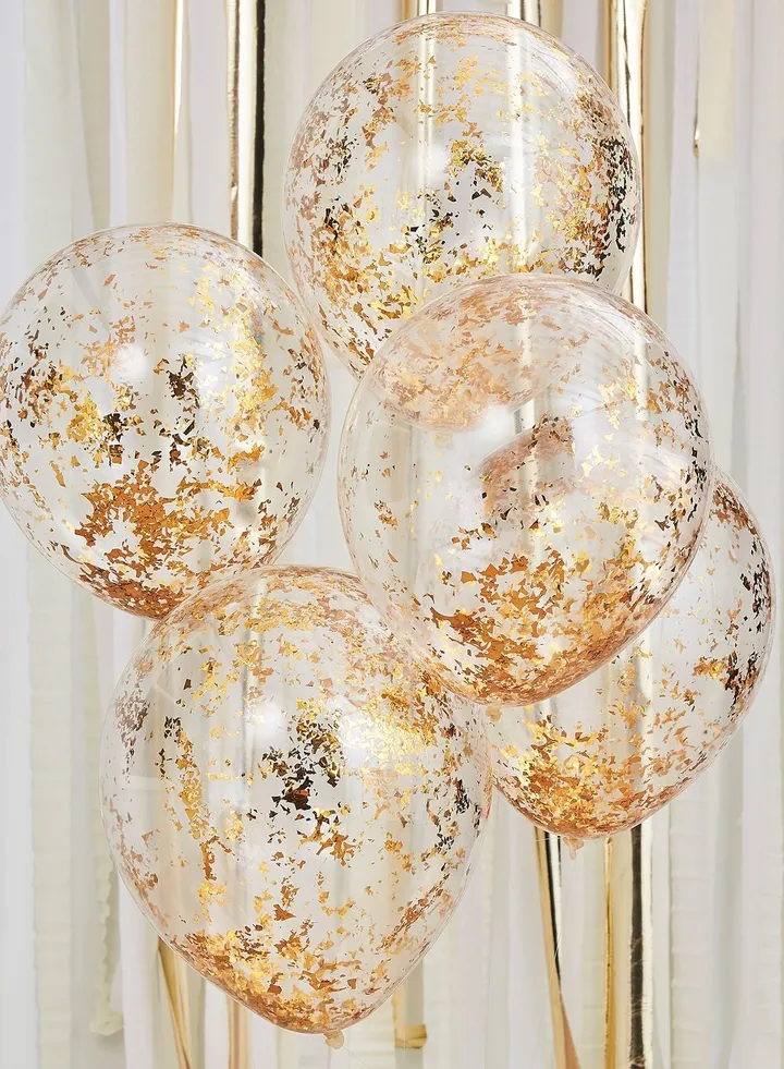 Gold Foil Confetti Balloons
