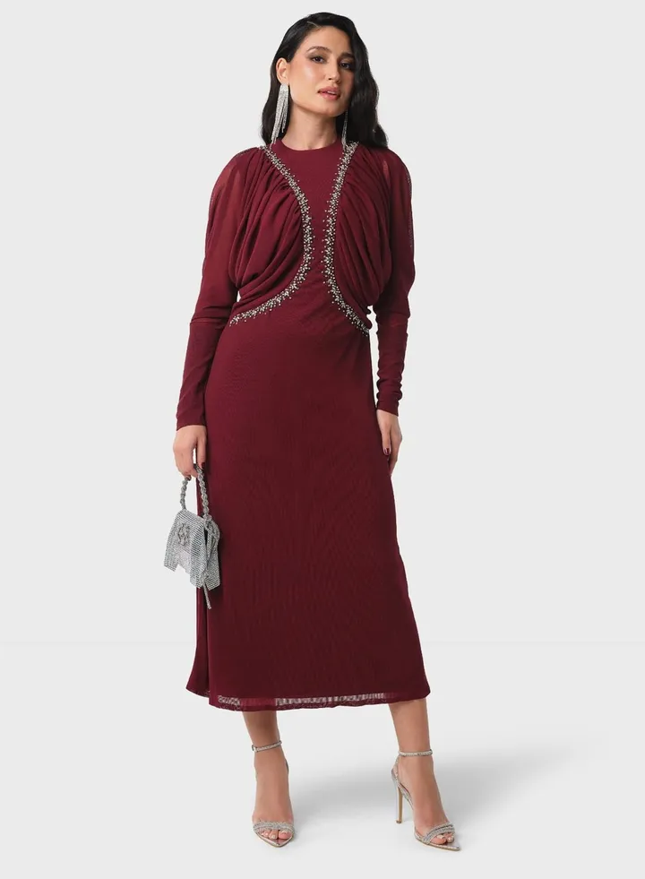 Embellished Shimmer Detail Dress