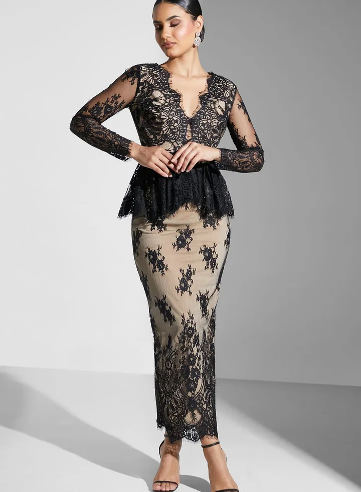 Peplum Lace Dress