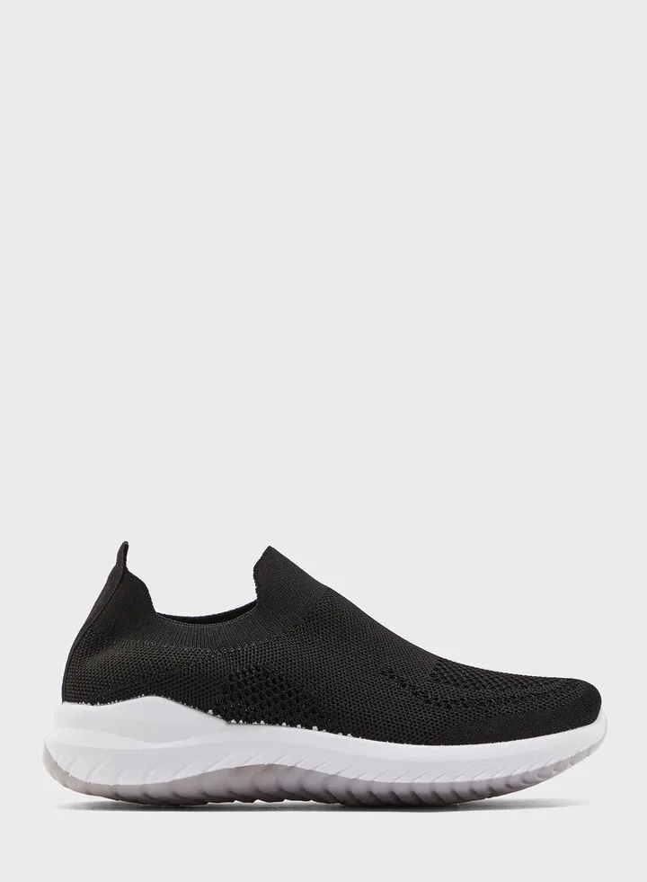 Breathable Knit Pull On Comfort Sneakers