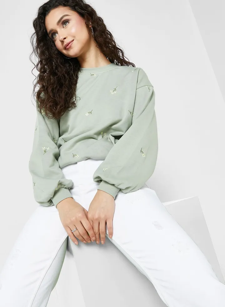 Printed Knitted Sweatshirt