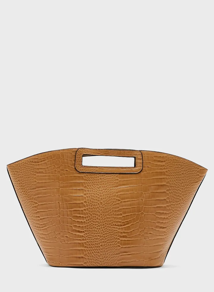 Croc Effect Bucket Tote Bag