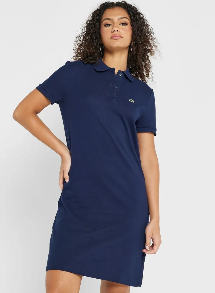 Piqué Knit Polo Dress