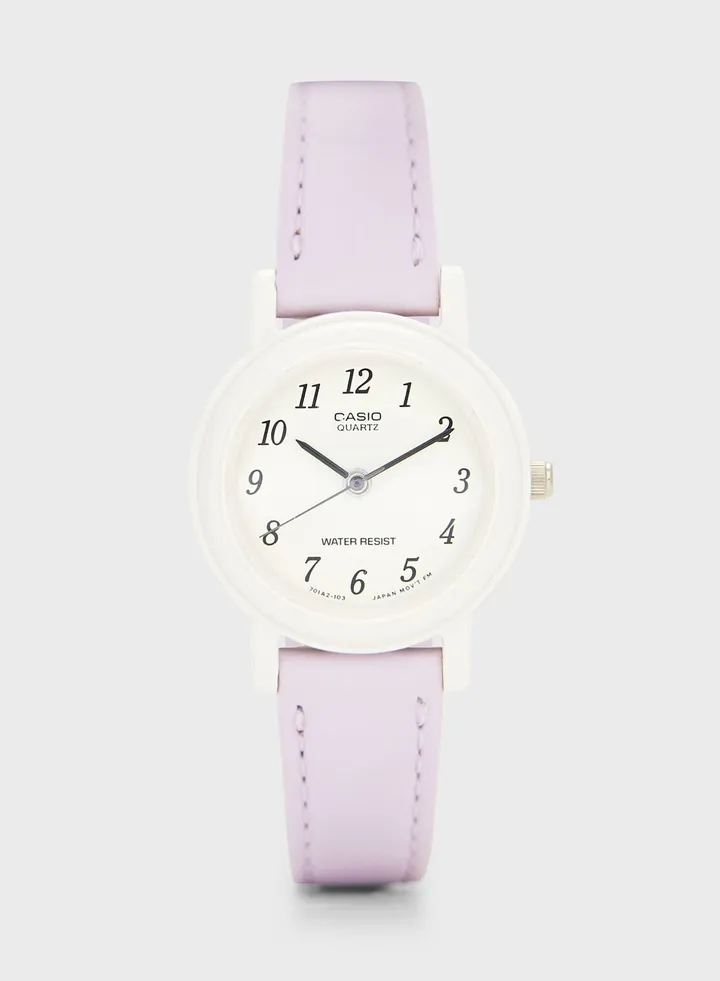 Pu Strap Analog Watch