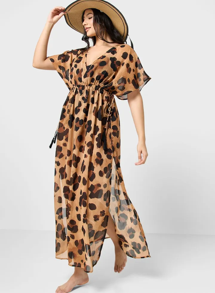 Leopard Print Beach Dress