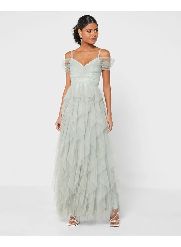 Little Mistress Ruffle Maxi Dress