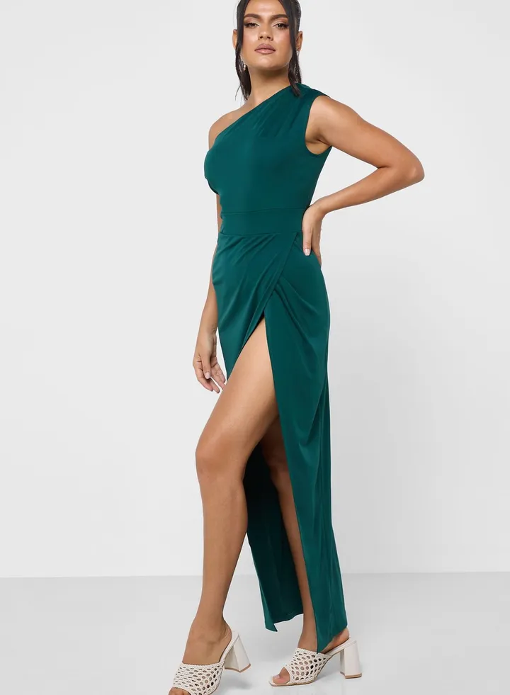 One Shoulder Dress With Slit