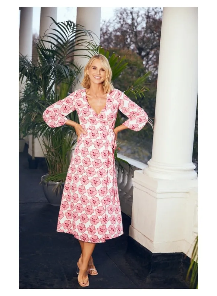 Little Mistress White Floral Maxi Wrap Midaxi
