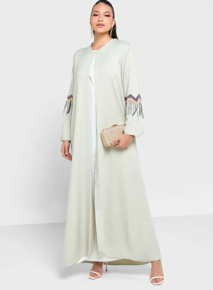 Embellished Fringe Detail Abaya