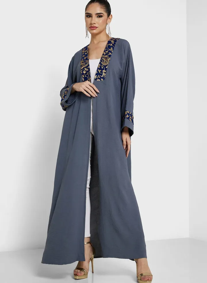 Embroidered Trim Abaya