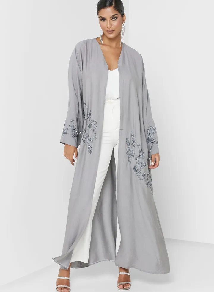 Embellished Wide Sleeve Abaya