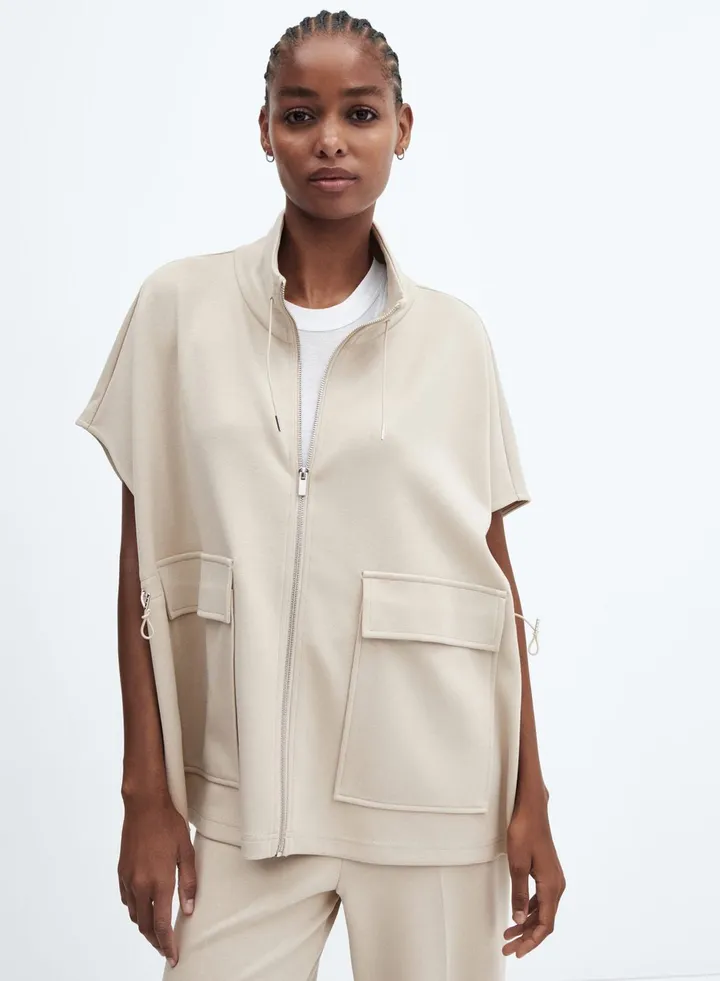 Zip Through Pocket Detail Jacket