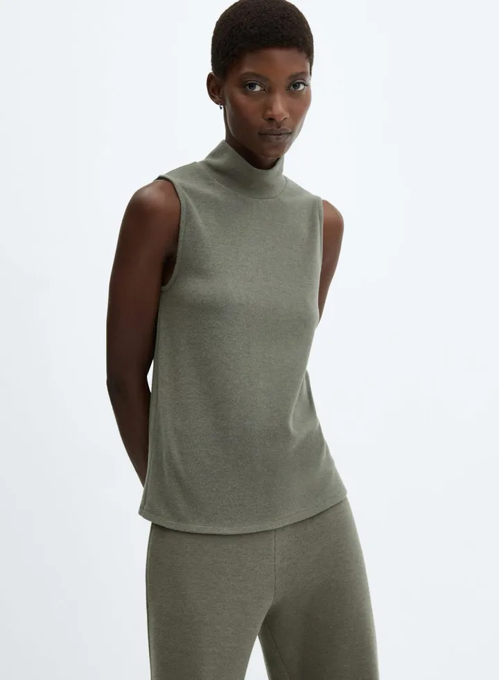 High Neck Knitted Top